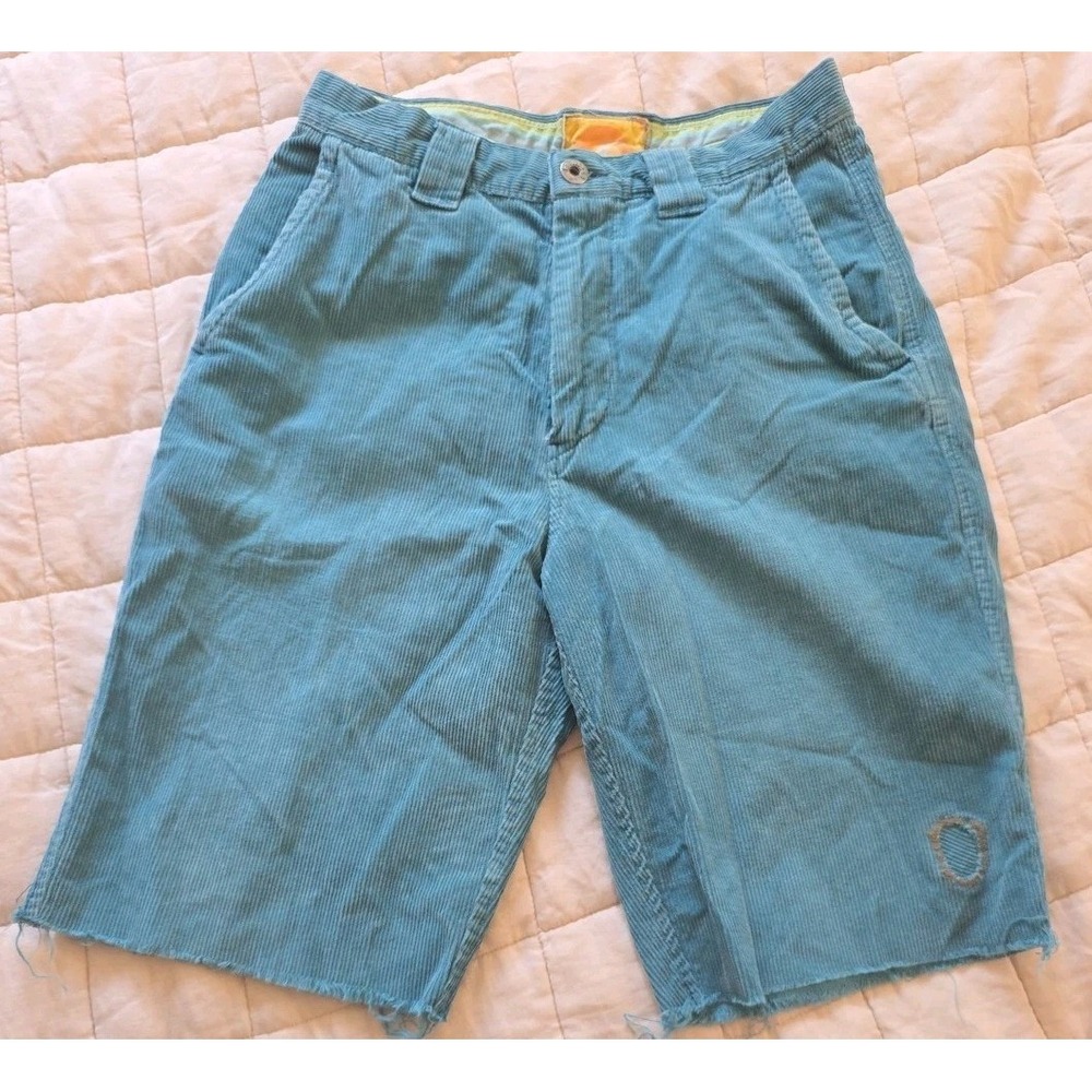 Vintage Hollister Green Relax Corduroy Casual Skater Shorts‎ Y2K Men's 28